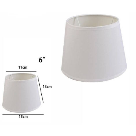 Trade Shop - Reemplazo De Sombrero De Cilindro De Pantalla Cónica Para Lámpara Y Apliques En Tela Tnt -     -6"-blanco