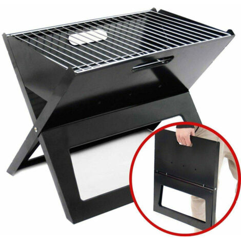 Trade Shop - Barbecue A Carbone Carbonella Bbq Grill In Metallo Pieghevole Portatile Picnic - (1/2)