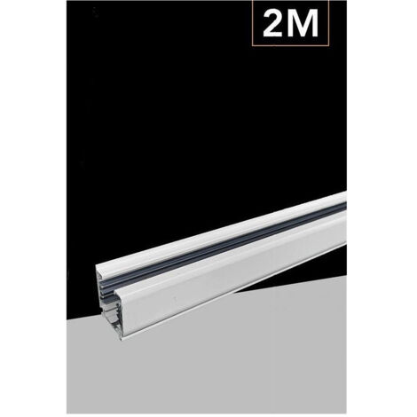 Trade Shop - Binario Trifase Bianco Nero Da 2 Metri Sistema Di Illuminazione Faretto Gf016-2m - Blanco