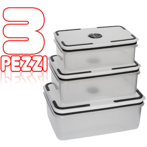 Trade Shop - 3 Pezzi Content Cuisine For Cibo Pranzi Plastic Trasparente Salva Freschezi - (1/3)
