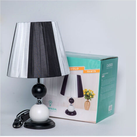 Trade Shop - Lume Lampada Da Tavolo Abat Jour Con Paralume Comodino Camera Casa Luce Tx-9775 - (1/5)