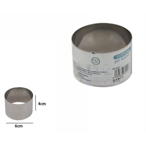 Trade Shop - Set 12 Pezzi Forme Formina Stampi Per Dolci Torte Biscotti Rotonde 6 X 4cm 60416 -