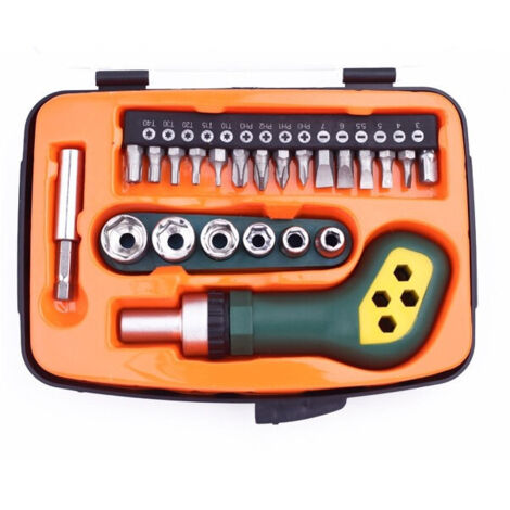 Trade Shop - Kit De Destornilladores Multifuncional 23 Piezas Surtidas Destornillador + Vasos - (1/5)