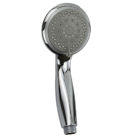 Trade Shop - Soffione Doccia Vasca Multigetto Abs Cromato Grigio Sistema Attacco 1/2" 69343 - (1/2)