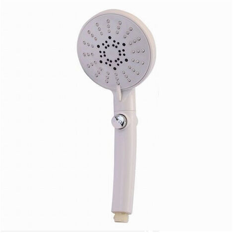 Trade Shop - Doccetta Soffione Doccia Multigetto Rotondo Moderno 10.5x27cm Con Pulsante 79700 - (1/2)