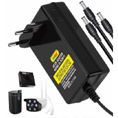 Trade Shop - Adaptador De Corriente Universal 3en1 Ac/dc 12v 5a Qy-9011 3 Enchufes -