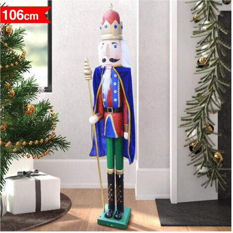 Soldato schiaccianoci in legno mt1 per decorazioni di natale collezione