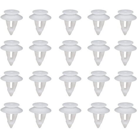 Trade Shop - Kit 40pz Clip Di Fissaggio Pannello Automatico Rivetti Plastica Ganci Auto Bianco - (1/5)