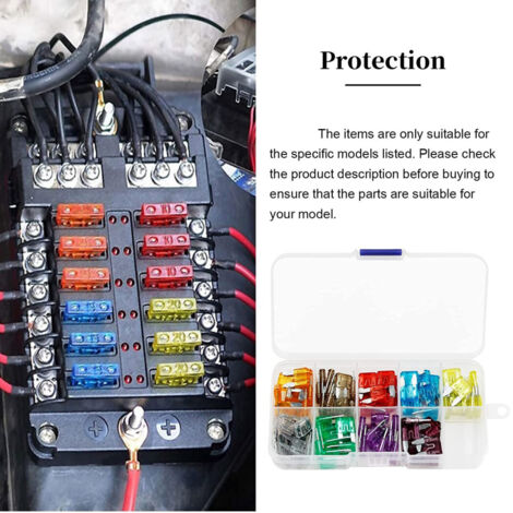 Gaoekoius Kit 50 Fusibili A Lama Standard 30A Per Auto - Colore Nero, Approvati DOT, Con Contenitore Trasparente - 3