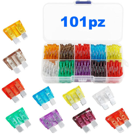 Gaoekoius Kit 50 Fusibili A Lama Standard 30A Per Auto - Colore Nero, Approvati DOT, Con Contenitore Trasparente - 5