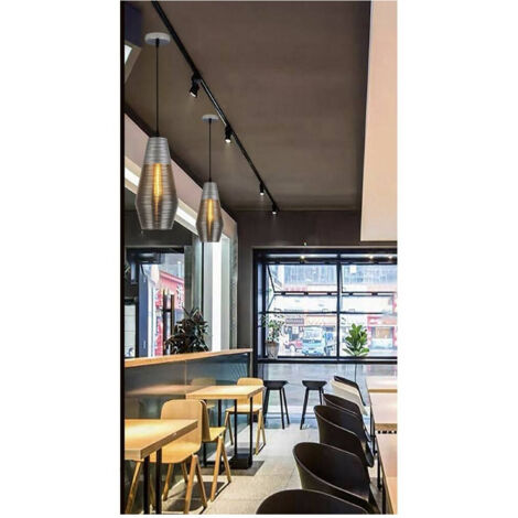 Trade Shop - Lampadario Soffitto Forma Ovale In Vetro Lampada Sospensione Attacco E27 A36-01 - (1/2)