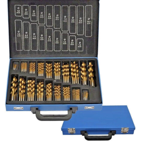 Trade Shop - Set Punte Trapano 170pz Pezzi Titanio Hss Valigetta Metallo 1 10 Mm Ferro Legno - (1/5)