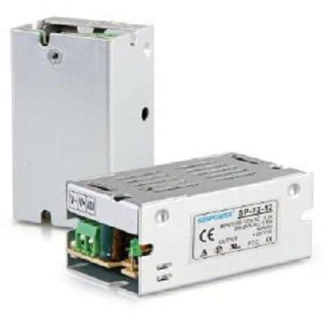 Trade Shop - Transformador De Fuente De Alimentación 220v12v 1a Amperio 12 Vatios Tira De Led -