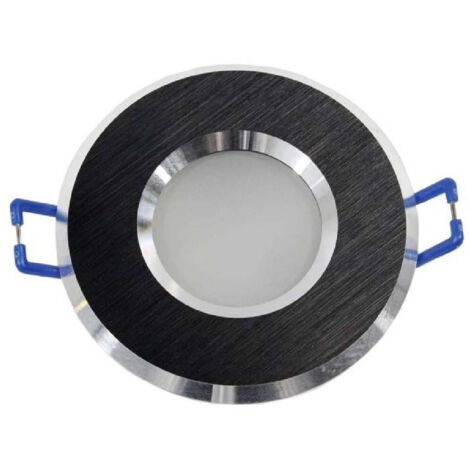 Trade Shop - Porta Faretto Incasso Per Doccia Impermeabile Ip44 Supporto Faretti Gu10 Luci P4 - Negro (1/2)