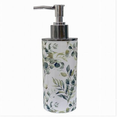 Trade Shop - Dispenser Porta Sapone Liquido Fiori Foglie Accessorio Per Arredo Bagno 87053 - (1/2)
