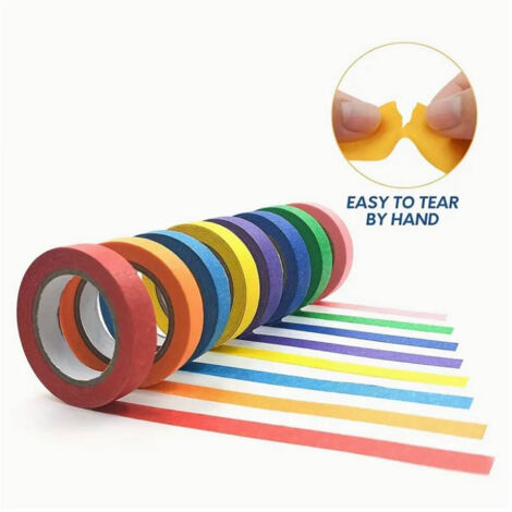 MisKepaa Set di 6 Rotoli Washi Tape PET, Nastri Adesivi Trasparenti per Scrapbooking, Journaling, Bullet Journal, DIY Crafts, Pittura (Color Paradise