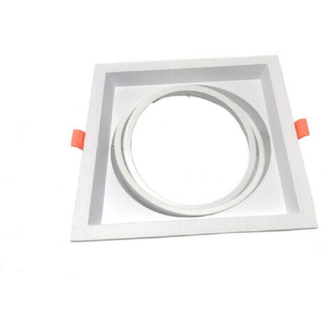 Trade Shop - Portafaretto Incasso Ar111 Quadrato Supporto Per Faretti Illuminazione P-ar111-1 -      Blanco