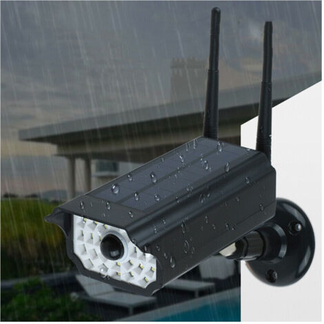 Luce Sicurezza Giardino 2 Luci Solari Con Sensore Movimento - Faretti Antifurto A Forma Telecamera Per Esterno Faretto Solare Antifurto