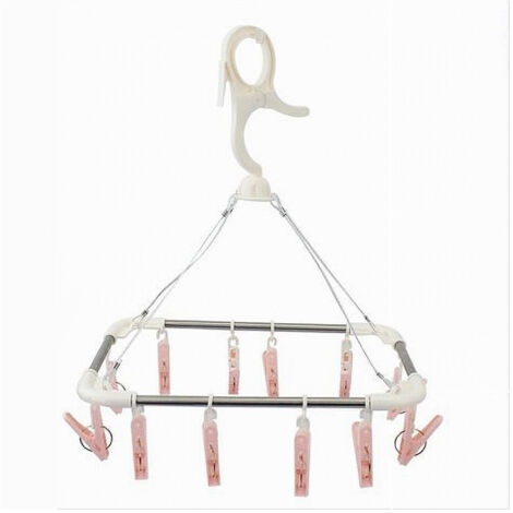 Stendibiancheria portatile con 12 clip Asciugatrice retrattile per