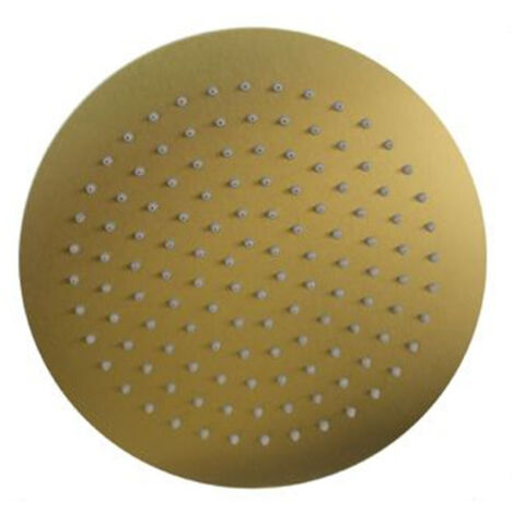Trade Shop - Cabeza De Ducha De Efecto Lluvia Redondo 25 Cm Boquillas De Oro Baños De Baño Mezclador 87884 - (1/5)