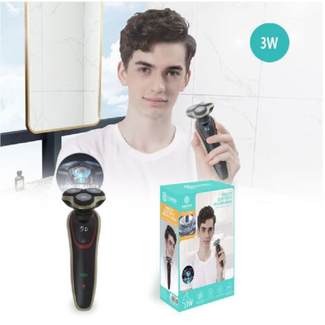 Trade Shop - Rasoio Elettrico Ricaricabile 3 Testine 5d Barba Uomo Impermeabile 3watt Tx-9811 - (1/5)