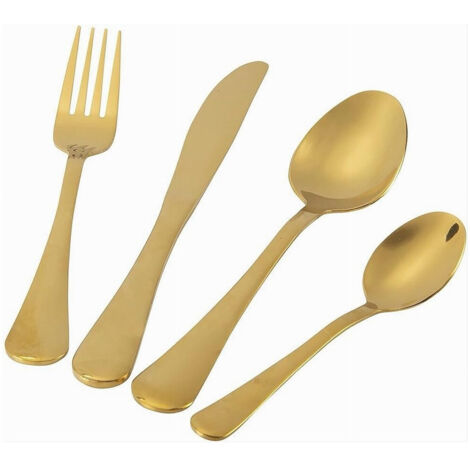 Trade Shop - Set Servizio Di Posate 24 Pezzi In Acciaio Inox Da Tavola Eleganti Per 6 Persone - (1/2)