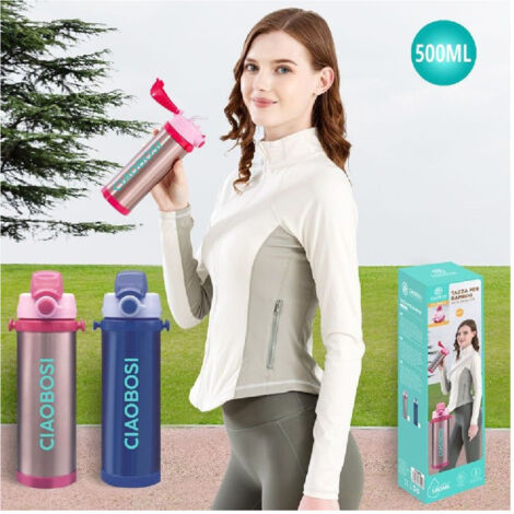 Trade Shop - Borraccia Termica Per Bambini Thermos Termos Contenitore Bottiglia 500ml Tx-8445 - (1/5)