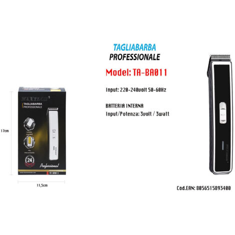 Trade Shop - Taglia Barba Professionale Elettrico Rasoio Barba Uomo A Batteria Ta-ba011 - (1/3)