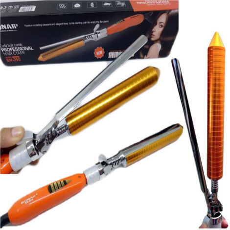 Trade Shop - Piastra In Ceramica Tormalina Per Capelli Ricci Arriccia 22mm Sn290 - (1/4)
