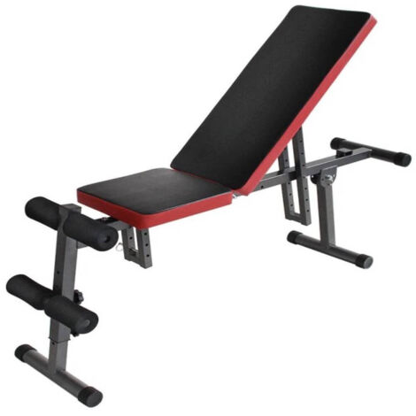 Trade Shop - Panca Regolabile Multifunzione Piana Inclinata Pesi Addominali Bodybuilding -
