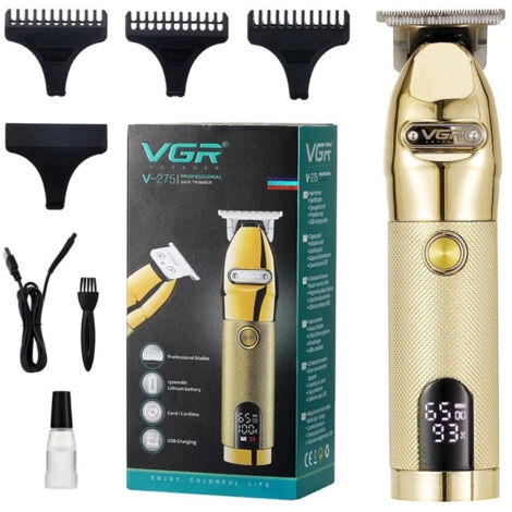 Trade Shop - Tagliacapelli Barba Professionale Ricaricabile Carica Usb Cordless Display V-275 - (1/5)