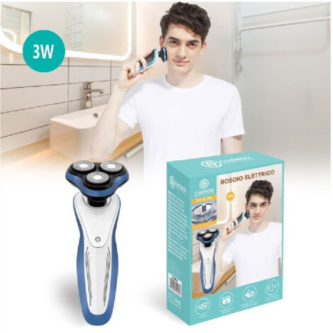 Trade Shop - Rasoio 3 Testine Elettrico Ricaricabile Uomo Regolazione Barba Baffi Peli Tx-9174 - (1/5)