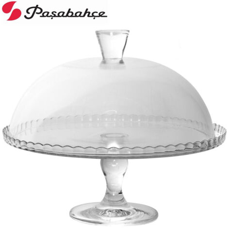 Trade Shop - Alzatin Vassoio For Torta In Vetro Cupola Desde 32 Cm Con Patisseries Piede - (1/2)