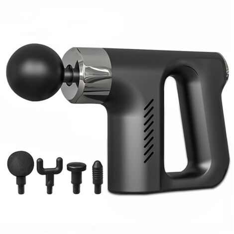 Trade Shop - Pistola Massaggiante Professionale 4 Testine 5 Velocità Fascial Gun Ricaricabile - (1/5)