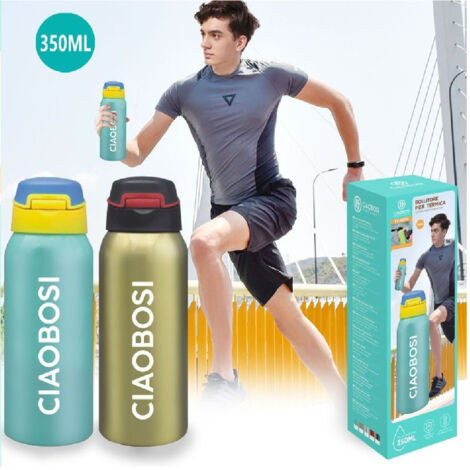 Trade Shop - Thermos Acciaio Termos 350 Ml Bottiglia Borraccia Termica Porta Vivande Tx-9074 - (1/4)