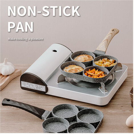 Padella per frittata, frittata, con manico in legno, nuova padella antiaderente, spessa, senza