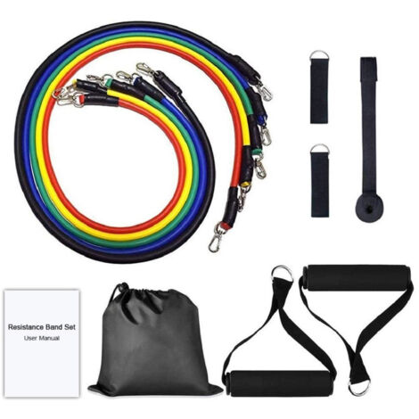 Trade Shop - Set Bande Elastiche Resistenza Borsa Maniglie Ancoraggio Porta Cinghie Puntapiedi - (1/5)