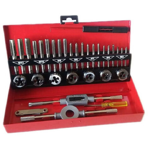 Set Maschiatura A Mano 48 Pezzi - Filiere E Maschi HSS M3-M12 Per Filettatura - Foto 9