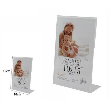 Trade Shop - Cornice Portafoto Porta Foto Fotografie Acrilico Verticale Stand 10 X 15cm 70321 -