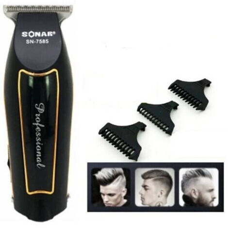 Trade Shop - Afeitadora Eléctrica Barba De Corte Tamaño De Cabello Batería Recargable 3 Peine 7585 - (1/4)