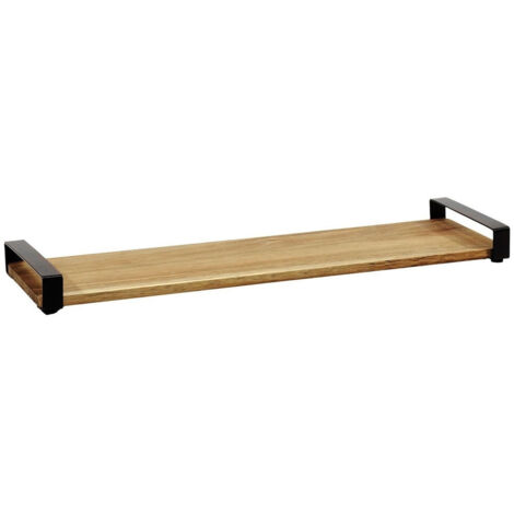 Trade Shop - Bandeja Básica De Madera Rectangular Con Manijas De Metal Muebles De Mesa De Cocina -