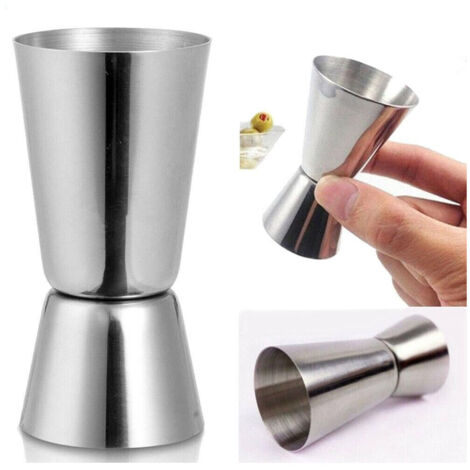 Trade Shop - Taza De Medición Doble Para Cóctel 15-30ml Jigger Bebida En Bar Barman Bar 6,5 Cm -