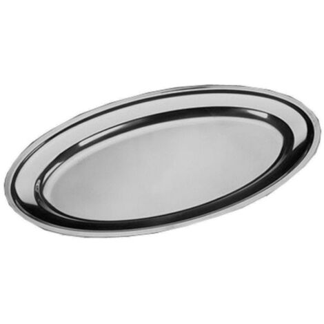 Bandeja Plato Oval Acero Inoxidable Capacidad Cocina Diámetro 40cm -