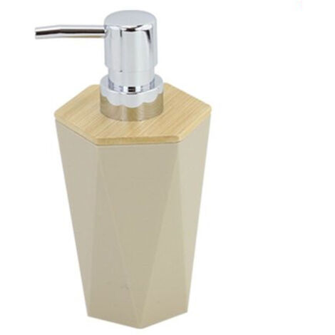 Trade Shop - Dispensador Líquido Hexagonal Líquido Geométrico Beige Bronceado Madera 10841 - (1/3)