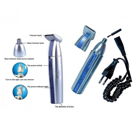 Hombre Razor 2in1 Eliminador De Pelo Nariz Orejas Cortador De Pelo Barba Recargable -