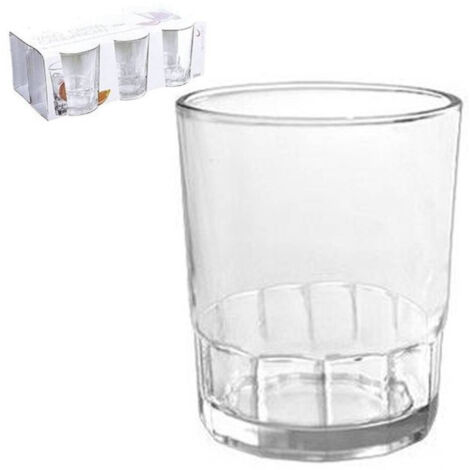 Set 6 Vasos Transparentes 255ml Para Agua De Mesa Bebida Caliente El -