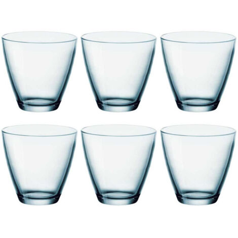 Juego De 6 Vasos De Cristal Para Agua Vino Bebidas Azul 26 Cl - (1/4)