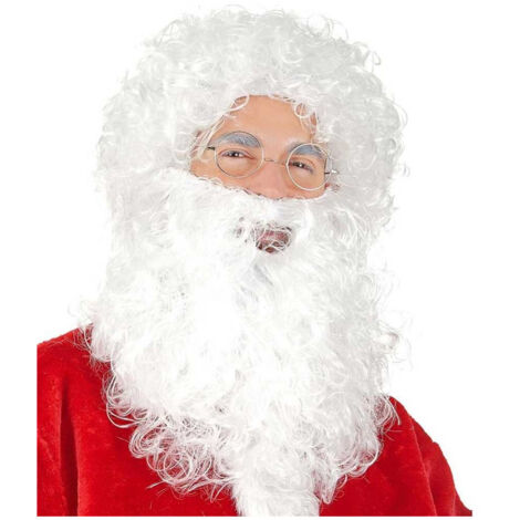 Trade Shop - Barba Con Peluca Blanca De Santa Claus Para El Vestido De Santa Claus - (1/3)