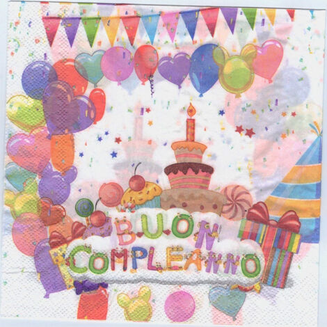 Trade Shop - Set 36 Piezas Feliz Cumpleaños Tarjetas De Fiesta 33x33cm Cumpleaños -