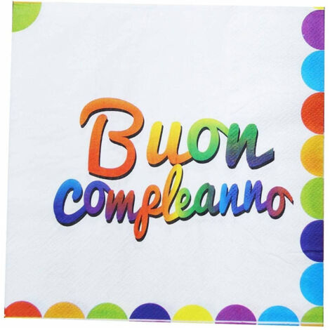 Trade Shop - Set 30pcs Servilletas De Papel Para Fiestas De Colores Escritos Fiesta De Fiesta Feliz Cumpleaños -